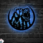 Nature Outdoors Metal Sign Forest Bear 1