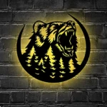 Nature Outdoors Metal Sign Forest Bear 1