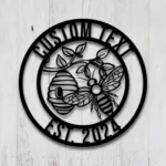 Nature Outdoors Metal Sign Honey Bumblebee 1