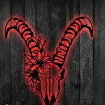 Nature Outdoors Metal Sign Metal Skull Goat Head 1