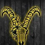 Nature Outdoors Metal Sign Metal Skull Goat Head 1