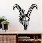 Nature Outdoors Metal Sign Metal Skull Goat Head 1