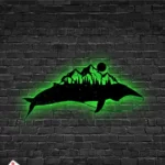 Nature Outdoors Metal Sign Mountain Whale 1