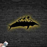 Nature Outdoors Metal Sign Mountain Whale 1