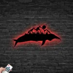 Nature Outdoors Metal Sign Mountain Whale 1
