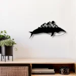 Nature Outdoors Metal Sign Mountain Whale 1