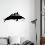 Nature Outdoors Metal Sign Mountain Whale 1