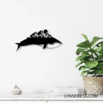 Nature Outdoors Metal Sign Mountain Whale 1