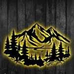 Nature Outdoors Metal Sign Peak And Forest 1