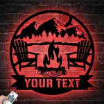 Nature Outdoors Metal Sign Personalized Campfire Name 1