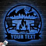 Nature Outdoors Metal Sign Personalized Campfire Name 1