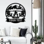 Nature Outdoors Metal Sign Personalized Campfire Name 1