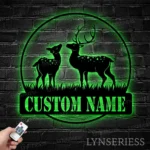 Nature Outdoors Metal Sign Personalized Couple Reindeer Deer Hunting Name 1