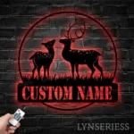 Nature Outdoors Metal Sign Personalized Couple Reindeer Deer Hunting Name 1