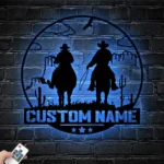 Nature Outdoors Metal Sign Personalized Dallas Cowboy Riding Horse Name 1