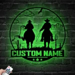 Nature Outdoors Metal Sign Personalized Dallas Cowboy Riding Horse Name 1