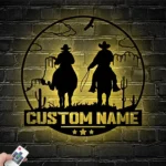 Nature Outdoors Metal Sign Personalized Dallas Cowboy Riding Horse Name 1