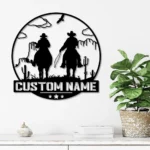 Nature Outdoors Metal Sign Personalized Dallas Cowboy Riding Horse Name 1