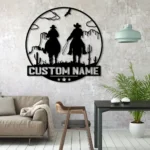 Nature Outdoors Metal Sign Personalized Dallas Cowboy Riding Horse Name 1