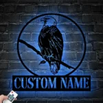 Nature Outdoors Metal Sign Personalized Eagle Name 1
