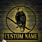 Nature Outdoors Metal Sign Personalized Eagle Name 1