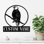 Nature Outdoors Metal Sign Personalized Eagle Name 1