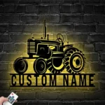 Nature Outdoors Metal Sign Personalized Farm Tractor Name 1
