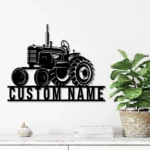Nature Outdoors Metal Sign Personalized Farm Tractor Name 1