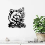 Nature Outdoors Metal Sign Personalized Floral Bear Name 1