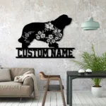 Nature Outdoors Metal Sign Personalized Flower Clumber Spaniel Dog Name 1