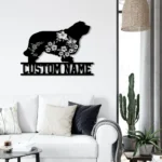 Nature Outdoors Metal Sign Personalized Flower Clumber Spaniel Dog Name 1