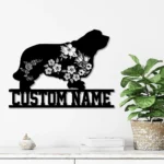 Nature Outdoors Metal Sign Personalized Flower Clumber Spaniel Dog Name 1