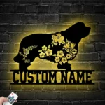 Nature Outdoors Metal Sign Personalized Flower Clumber Spaniel Dog Name 1
