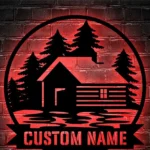 Nature Outdoors Metal Sign Personalized Lake House Name 1