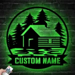 Nature Outdoors Metal Sign Personalized Lake House Name 1