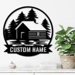 Nature Outdoors Metal Sign Personalized Lake House Name 1