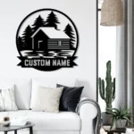 Nature Outdoors Metal Sign Personalized Lake House Name 1