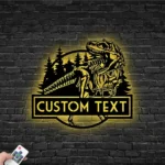 Nature Outdoors Metal Sign Personalized T Rex Dinosaur Name 1