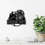 Nature Outdoors Metal Sign Personalized T Rex Dinosaur Name 1