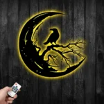 Nature Outdoors Metal Sign Raven On The Moon 1
