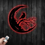 Nature Outdoors Metal Sign Raven On The Moon 1