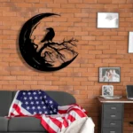 Nature Outdoors Metal Sign Raven On The Moon 1