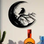 Nature Outdoors Metal Sign Raven On The Moon 1