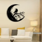 Nature Outdoors Metal Sign Raven On The Moon 1