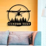 Nature Outdoors Metal Sign Tailored Airplane Text 1