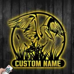 Nature Outdoors Metal Sign Tailored Pelican Bird Monogram 1