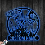 Nature Outdoors Metal Sign Tailored Pelican Bird Monogram 1