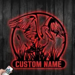 Nature Outdoors Metal Sign Tailored Pelican Bird Monogram 1