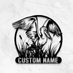 Nature Outdoors Metal Sign Tailored Pelican Bird Monogram 1