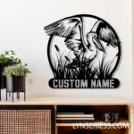 Nature Outdoors Metal Sign Tailored Pelican Bird Monogram 1